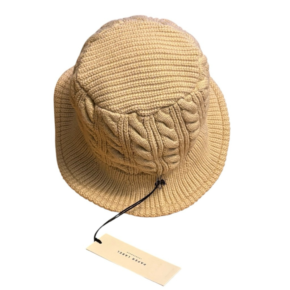 Paper Label Ariel Oatmeal Knit Bucket Hat, O/S, 100% Cotton - Picture 6 of 12